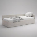 Twin Cream Upholstered Daybed Frame, 79.5 x 40.5 x 31.5 in