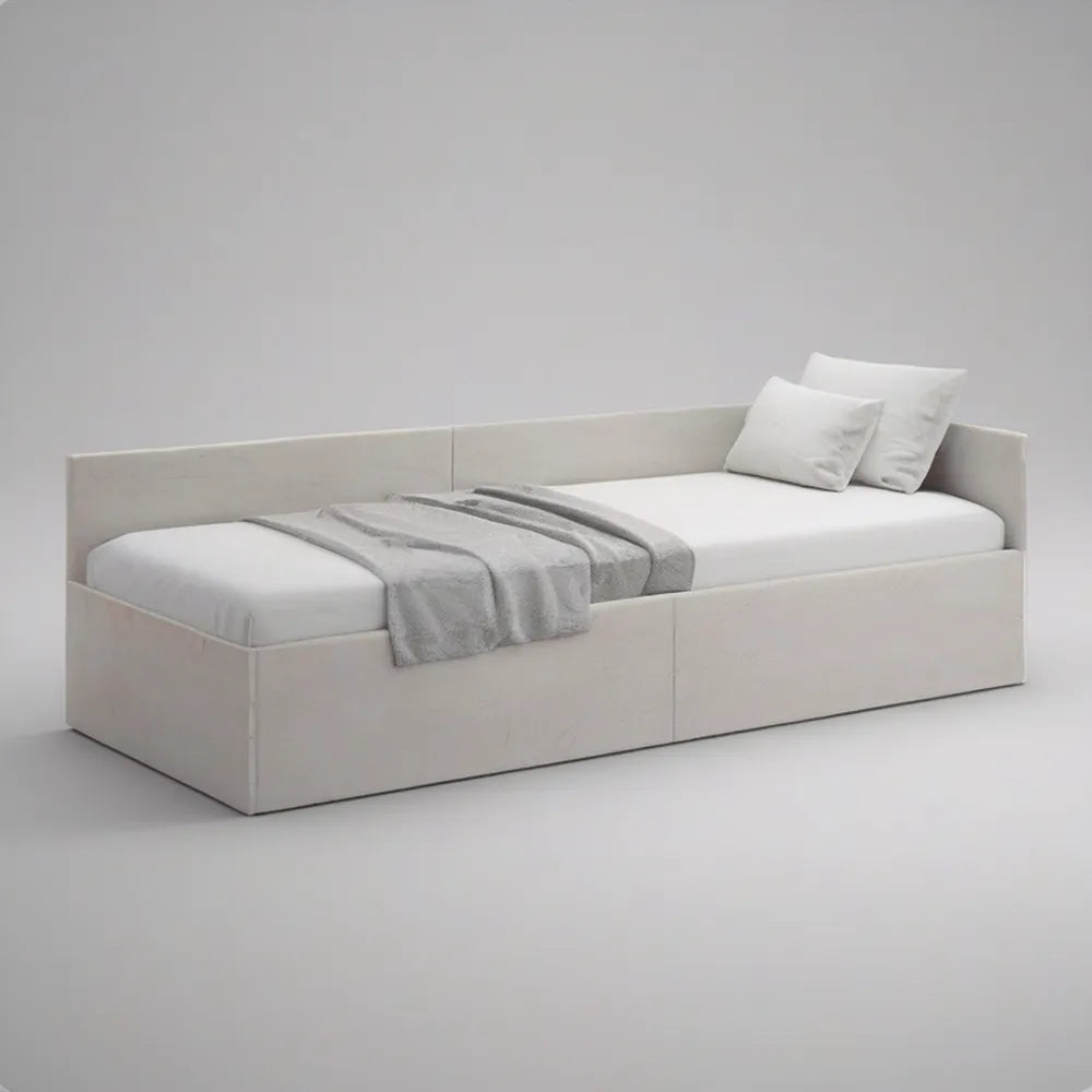 Twin Cream Upholstered Daybed Frame, 79.5 x 40.5 x 31.5 in