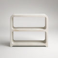 Ivory Reinforced Concrete 2-Shelf Bookcase, 31.5 x 11.8 x 31.5 in