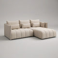 Cream L-Shaped Sectional Sofa with Right-Facing Chaise, 118 x 65 x 33 in