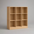 9-Cube Storage Organizer, Natural Oak Veneer MDF, 47.2 x 11.8 x 47.2 in