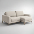 Contemporary 2-Seat Right-Facing Chaise Sectional, Cream Polyester, 78.7 x 55.1 x 33.5 in