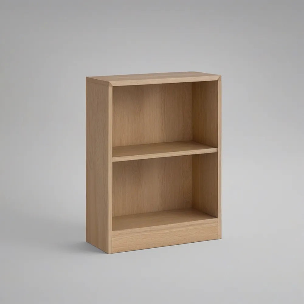 2-Shelf MDF Bookcase with Oak-Effect Paper Laminate, Natural Oak, 23.6 x 11.8 x 31.5 in