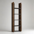 5-Tier Open Bookcase, Walnut Brown and Black, 24 x 14 x 72 in